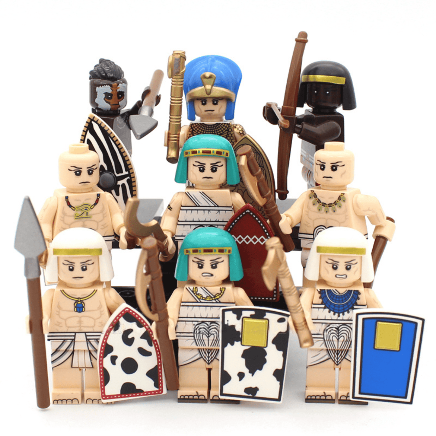 Ancient Egypt & Nubia Block Figures Set of 9pcs