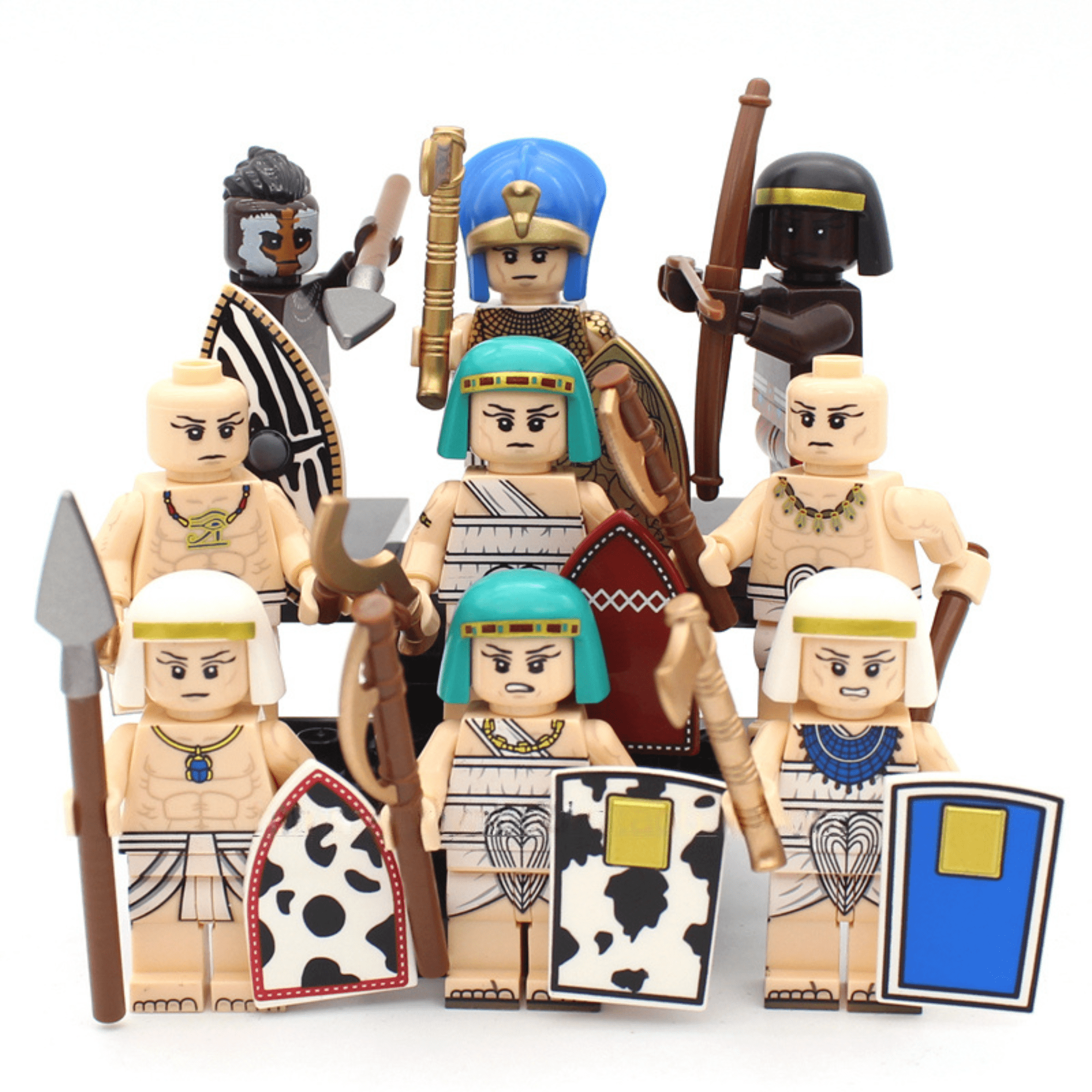 Ancient Egypt & Nubia Block Figures Set of 9pcs