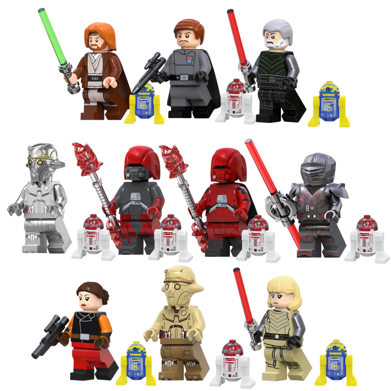 Space War Theme Jedi, Sith & Droid Assortment Block Figures Set