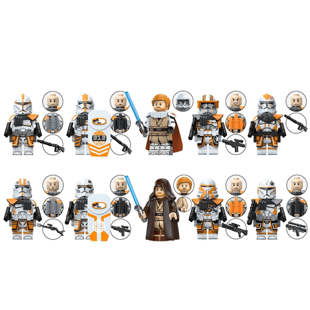 Space War Theme 212th Battalion Clone Army Block Figures Set