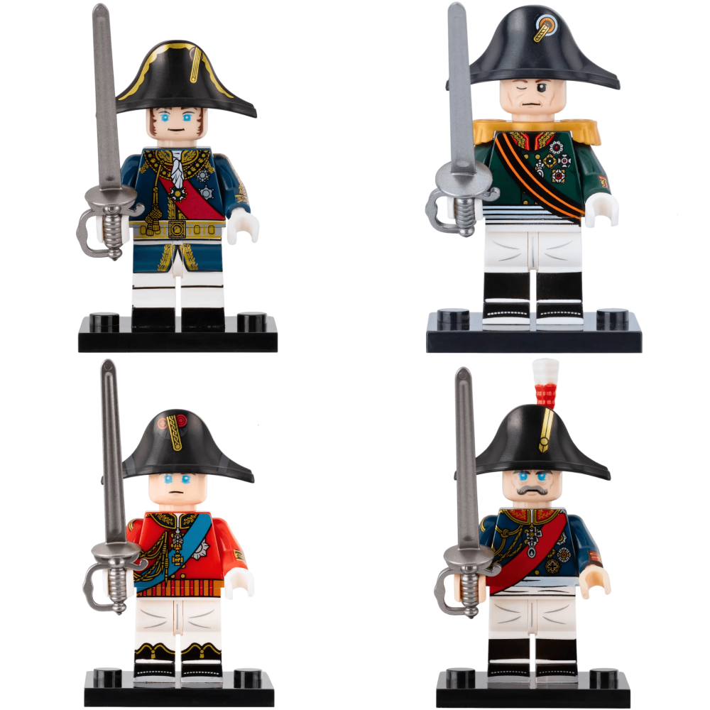 Napoleonic Wars Royal Leaders Block Figures Set of 4pcs