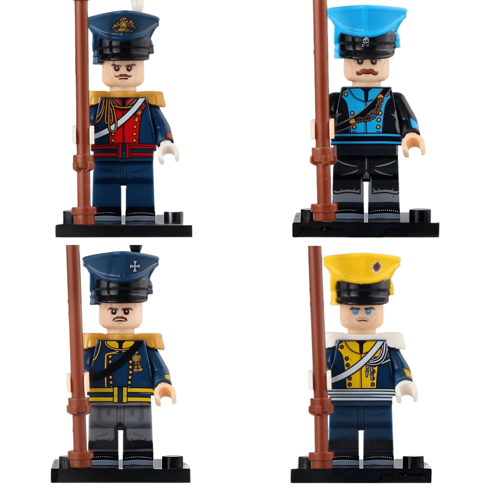 Napoleonic Wars Lancers and Light Cavalry Block Figures Set of 4pcs