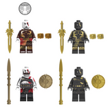 God of War Kratos Block Figures Set of 4pcs With Swords and Spears Accessories
