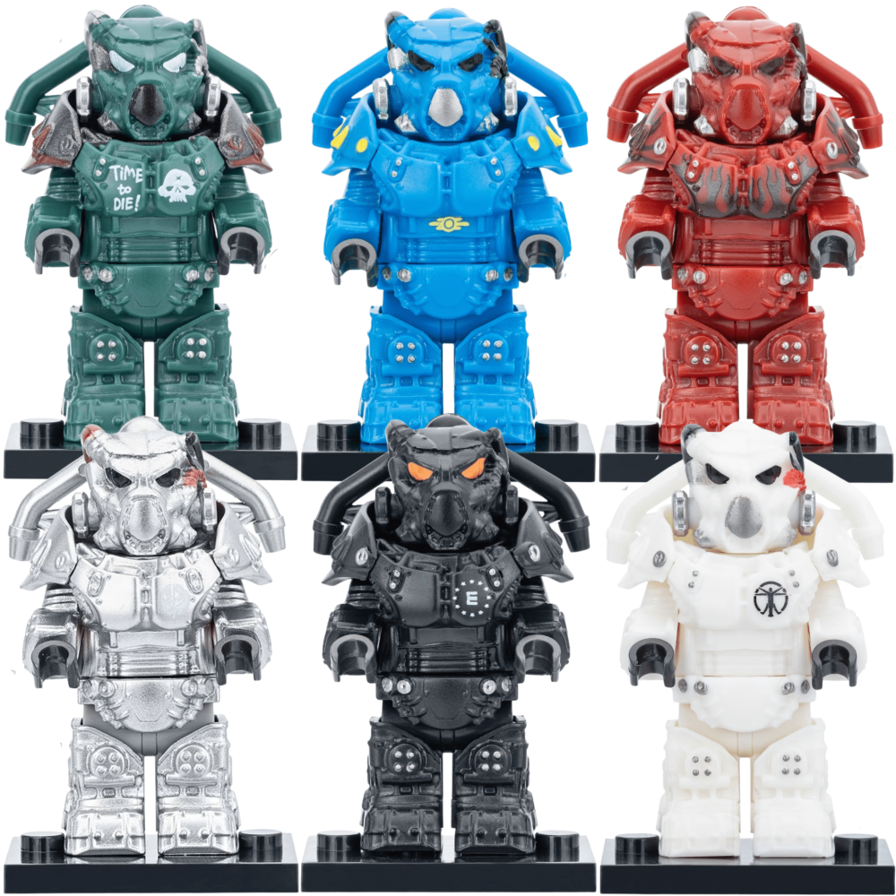 Fallout X-01 Power Armor Variants Block Figures Set