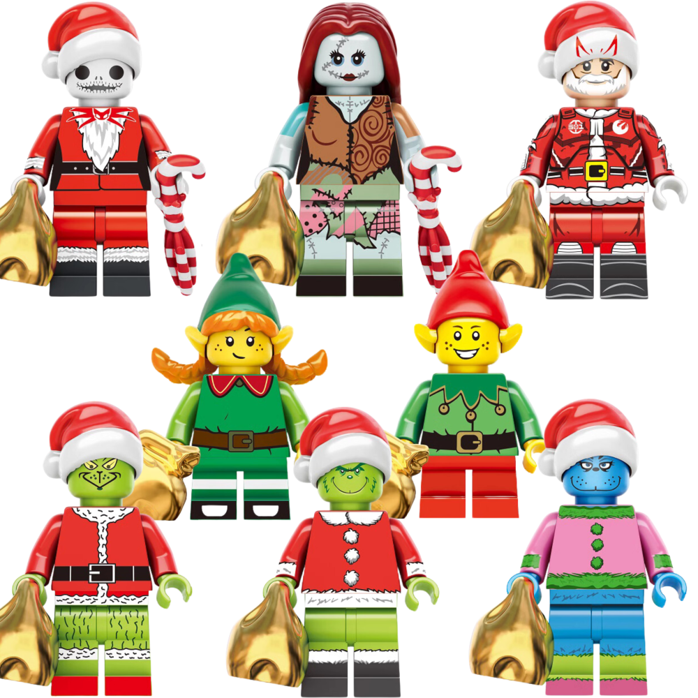 Assortment of Christmas Characters Block Figures Set 1 Or Single