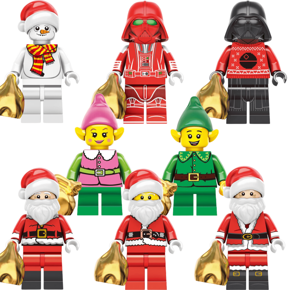 Assortment of Christmas Characters Block Figures Set 2