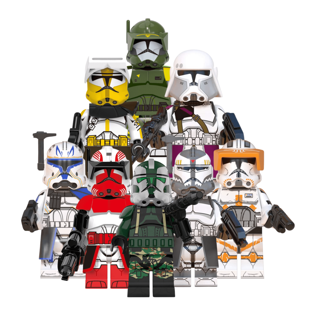 Space War Theme Clone Wars Captains Block Figures Set of 8pcs