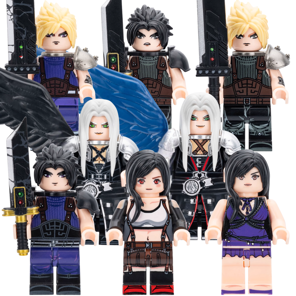 Final Fantasy Seven Cloud Strife Block Figures Set