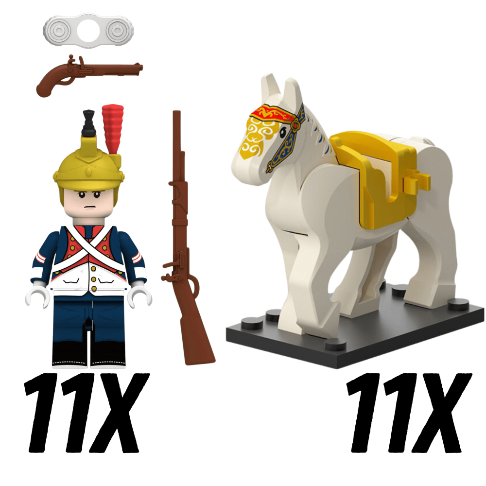 Dutch Dragoon Cavalry Block Figures Set of 22pcs