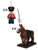Napoleonic Wars Russian Guard Hussar Cavalry Block Figures Set