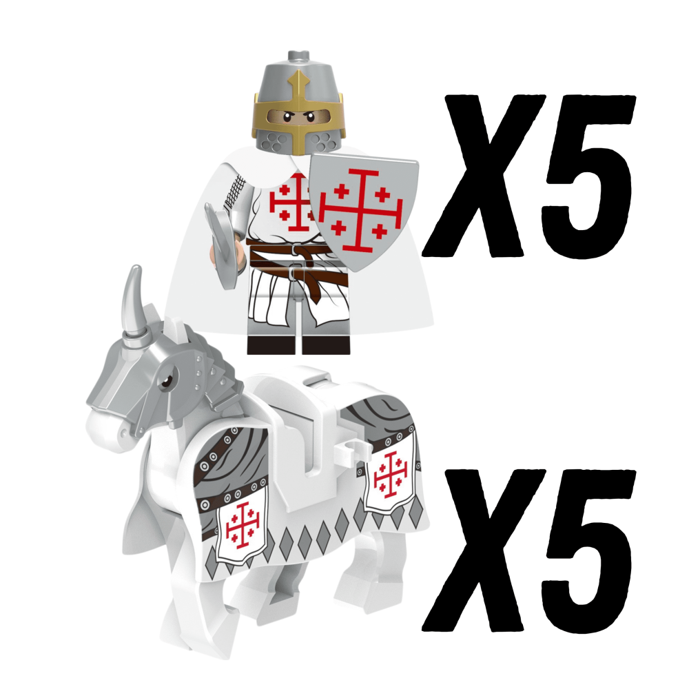 Crusades Holy Sepulchre Knights and Mounts Block Figures Set of 10pcs