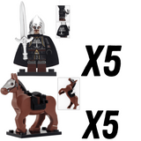 Lord the Rings Gondor Swords With Mounts Block Figures Set 10pcs