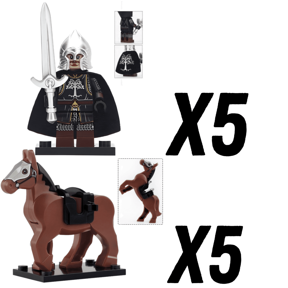 Lord the Rings Gondor Swords With Mounts Block Figures Set 10pcs