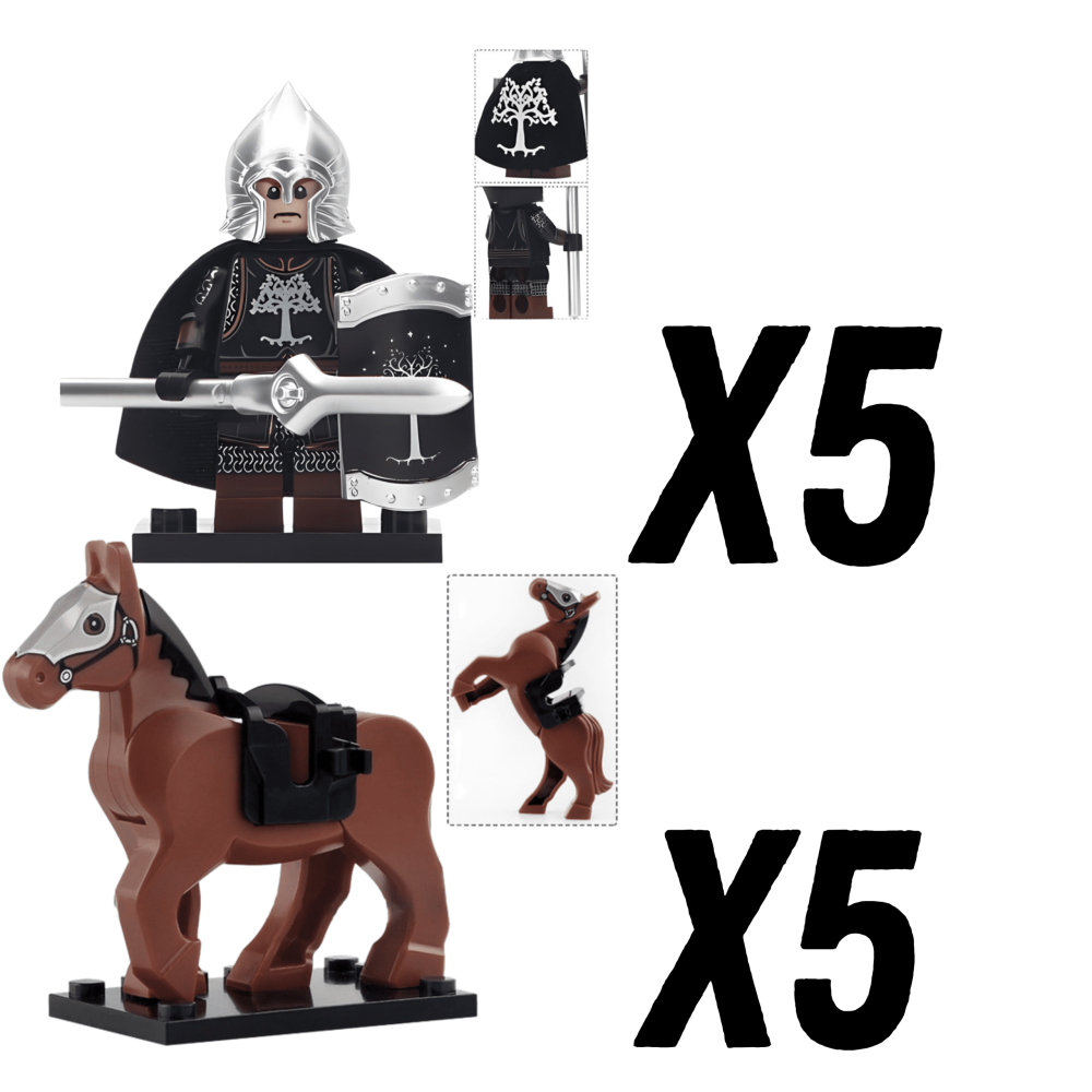 Lord the Rings Gondor Spears With Mounts Block Figures Set 10pcs