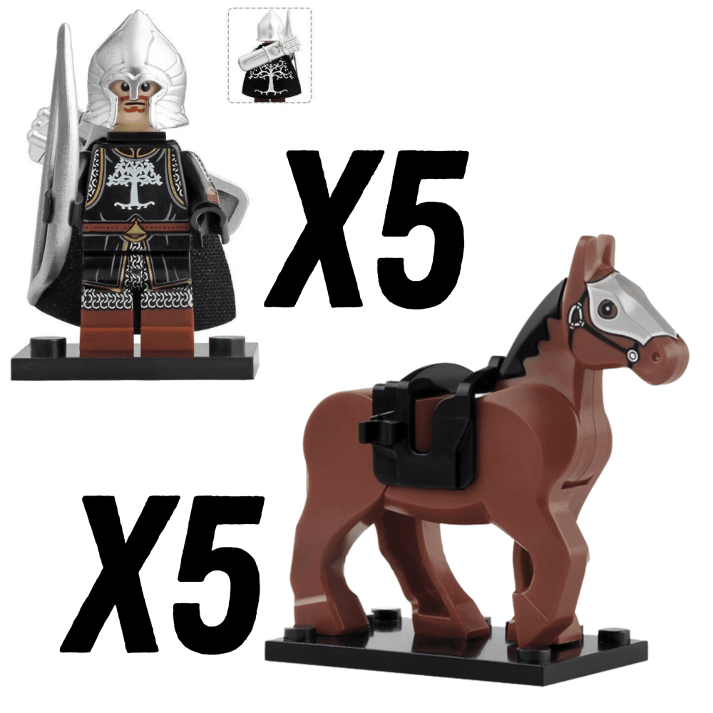 Lord the Rings Gondor Archers With Mounts Block Figures Set 10pcs