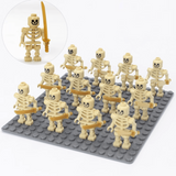 Skeleton Soldiers With Swords Block Figures  Set Beige 12pcs