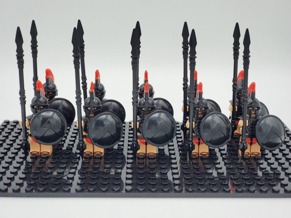 Spartan Warriors (Black Armour) Block Figures Set of 10pcs