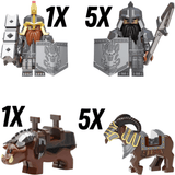 Lord the Rings Iron Hill Dwarves with Boars and Goat Mounts