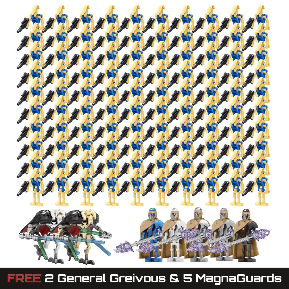 Space War Theme 100pcs B1 Battle Droid Pilot Battalion Block Figures Bundle