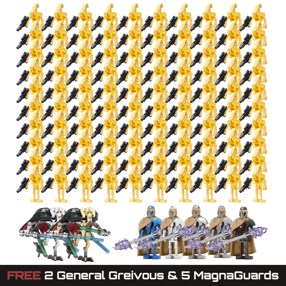 Space War Theme 100pcs B1 Commander Battle Droid Battalion Block Figures Bundle