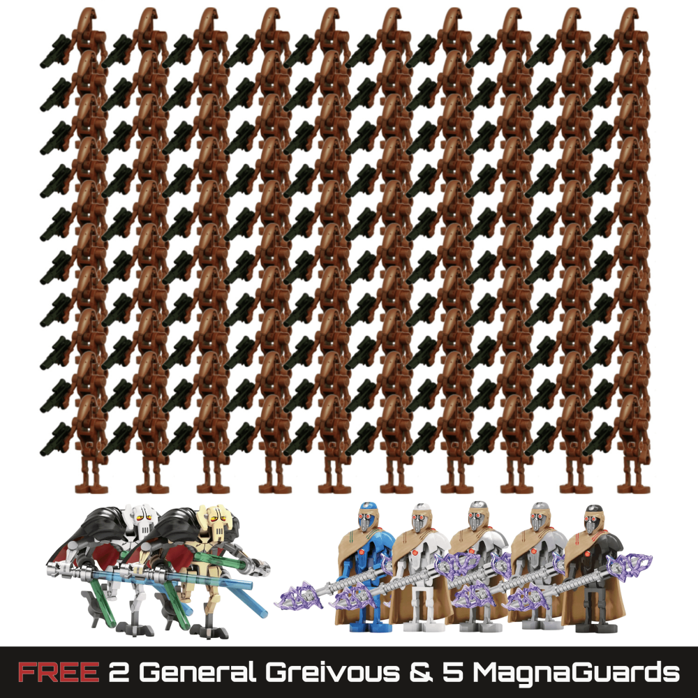 Space War Theme 100pcs B1 Geonosis Battle Droid Battalion Block Figures Bundle