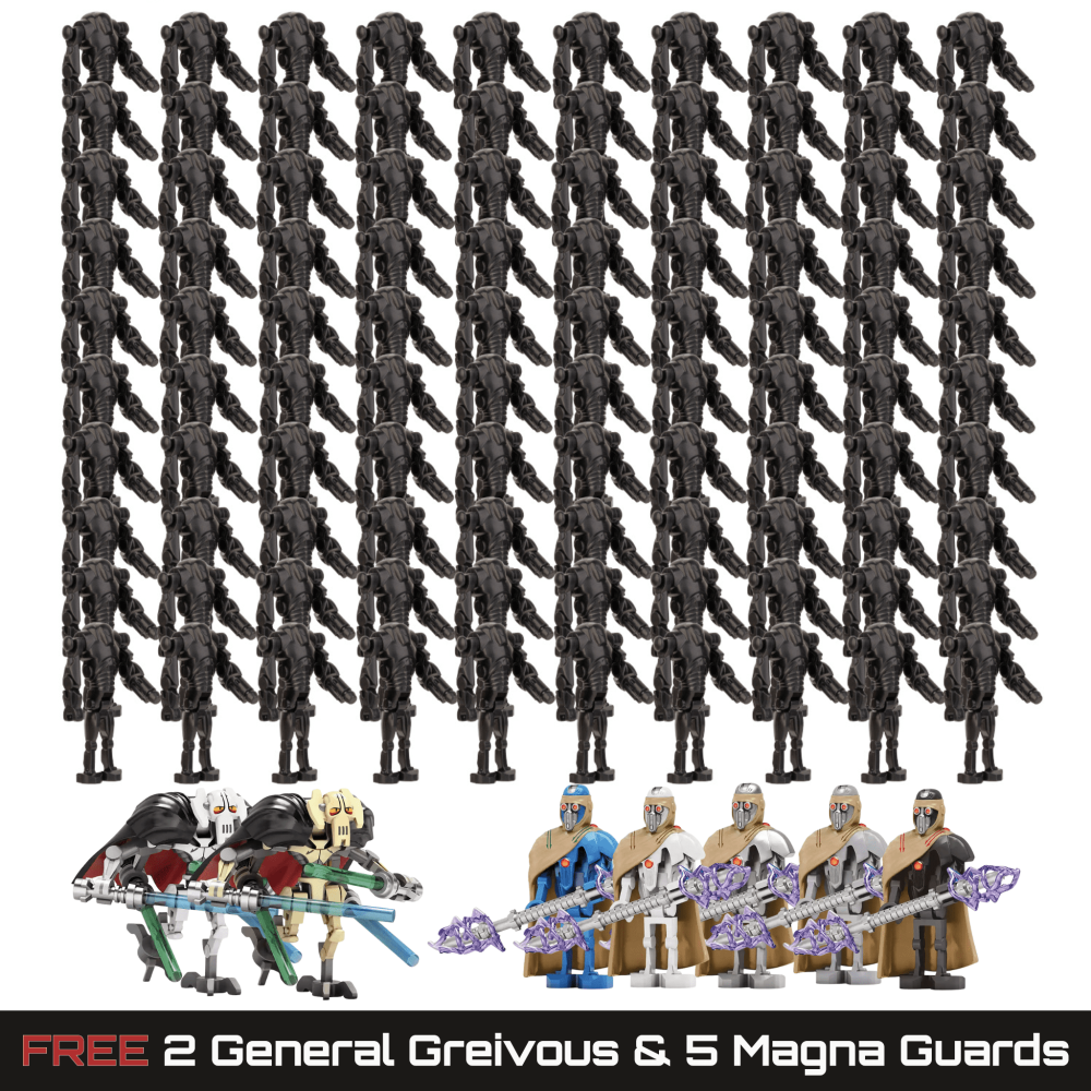 Space War Theme 100pcs B2 Battle Droid With Cannon Arm Battalion Block Figures Bundle