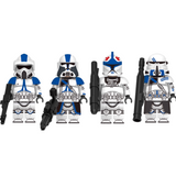 Space War Theme 501st Clone Trooper Block Figures Set – ARF, Heavy, Pilot, and Airborne