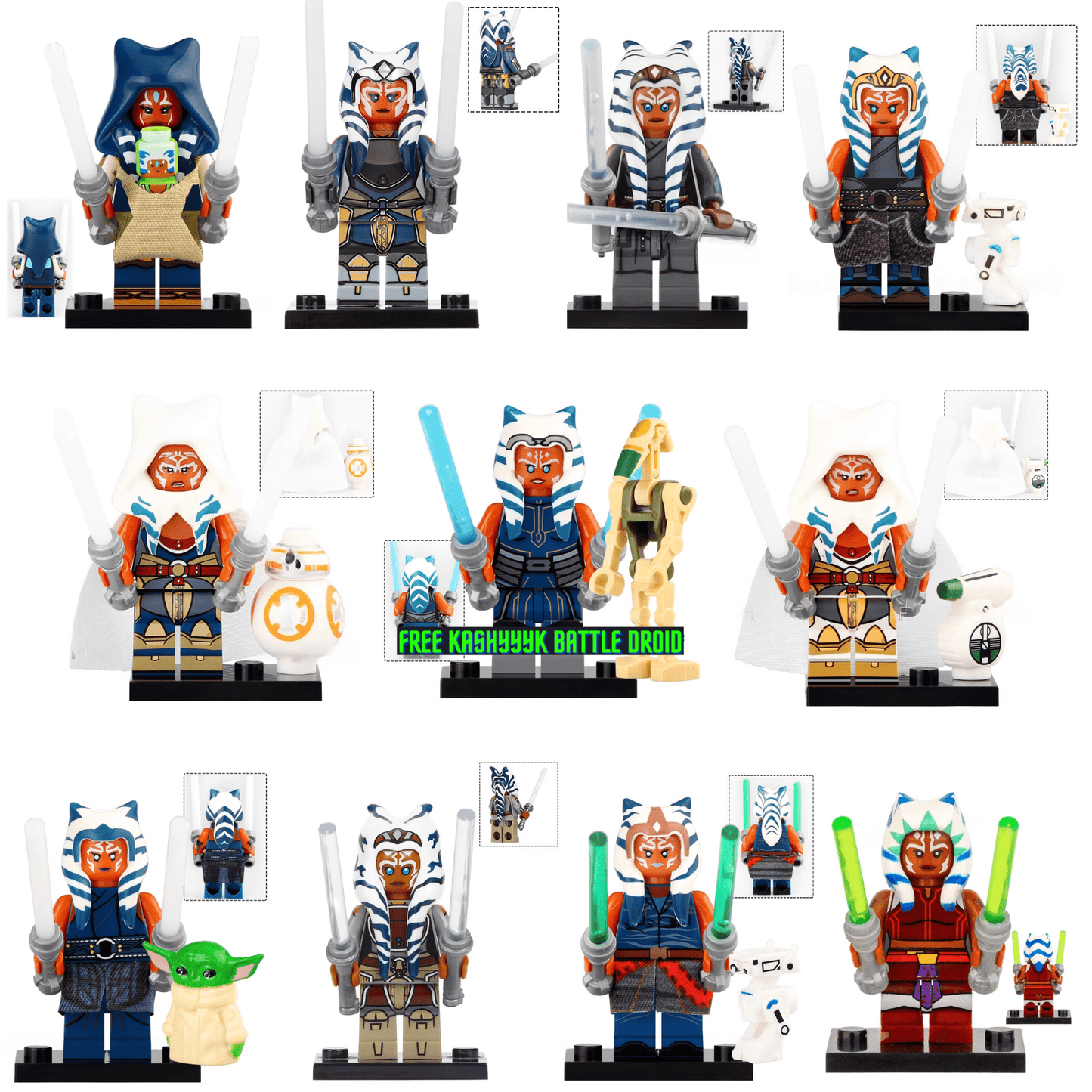 Space War Theme Ahsoka Assortment Mandalorian Rebels Clone Wars  Set of 11pcs
