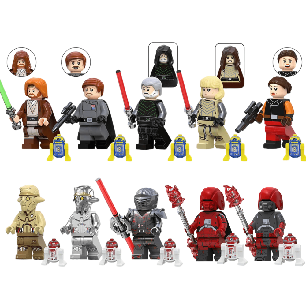 Space War Theme Jedi, Sith & Droid Assortment Block Figures Set