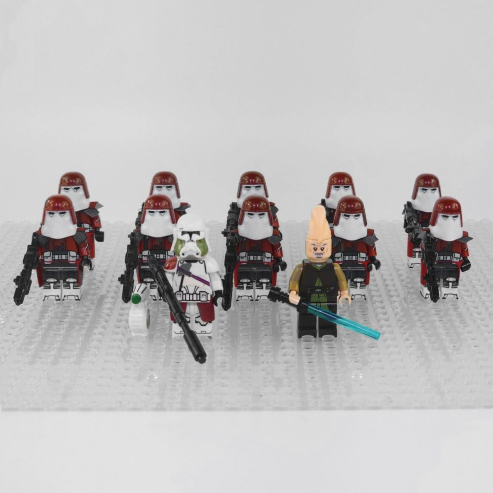 Space War Theme Ki-Adi-Mundi, Commander Bacara and Galactic Marines Block Figures Set