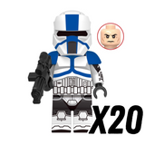 Space War Theme 501st Clone Trooper Block Figures Set – Clone, Stormtroopers, Marines, and Scout