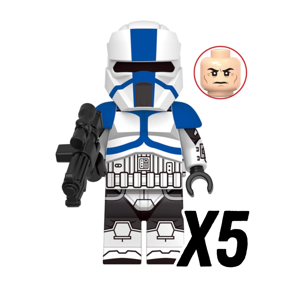 Space War Theme 501st Clone Trooper Block Figures Set – Clone, Stormtroopers, Marines, and Scout