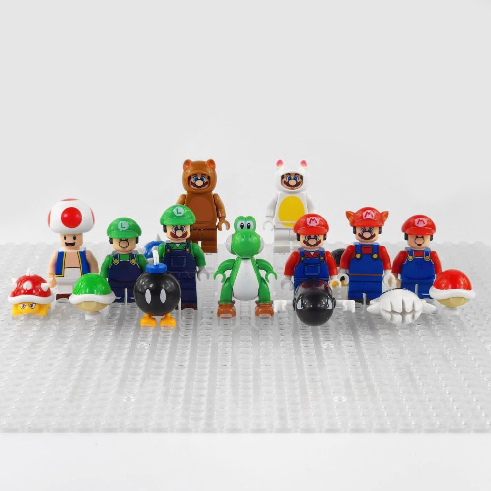 Super Mario Brothers Baby Mario Luigi Toad Block Figures Set