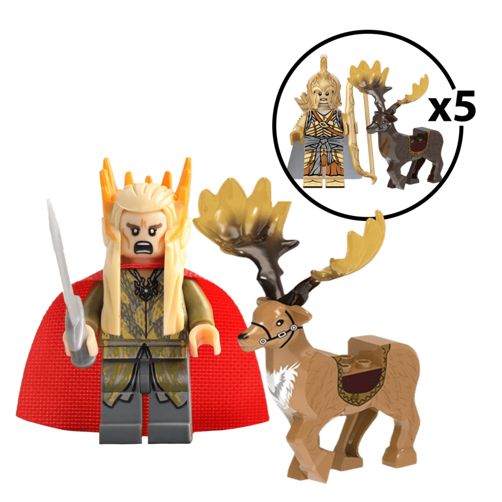 Lord the Rings High Elves on Elk Mount Block Figures Set 12pcs