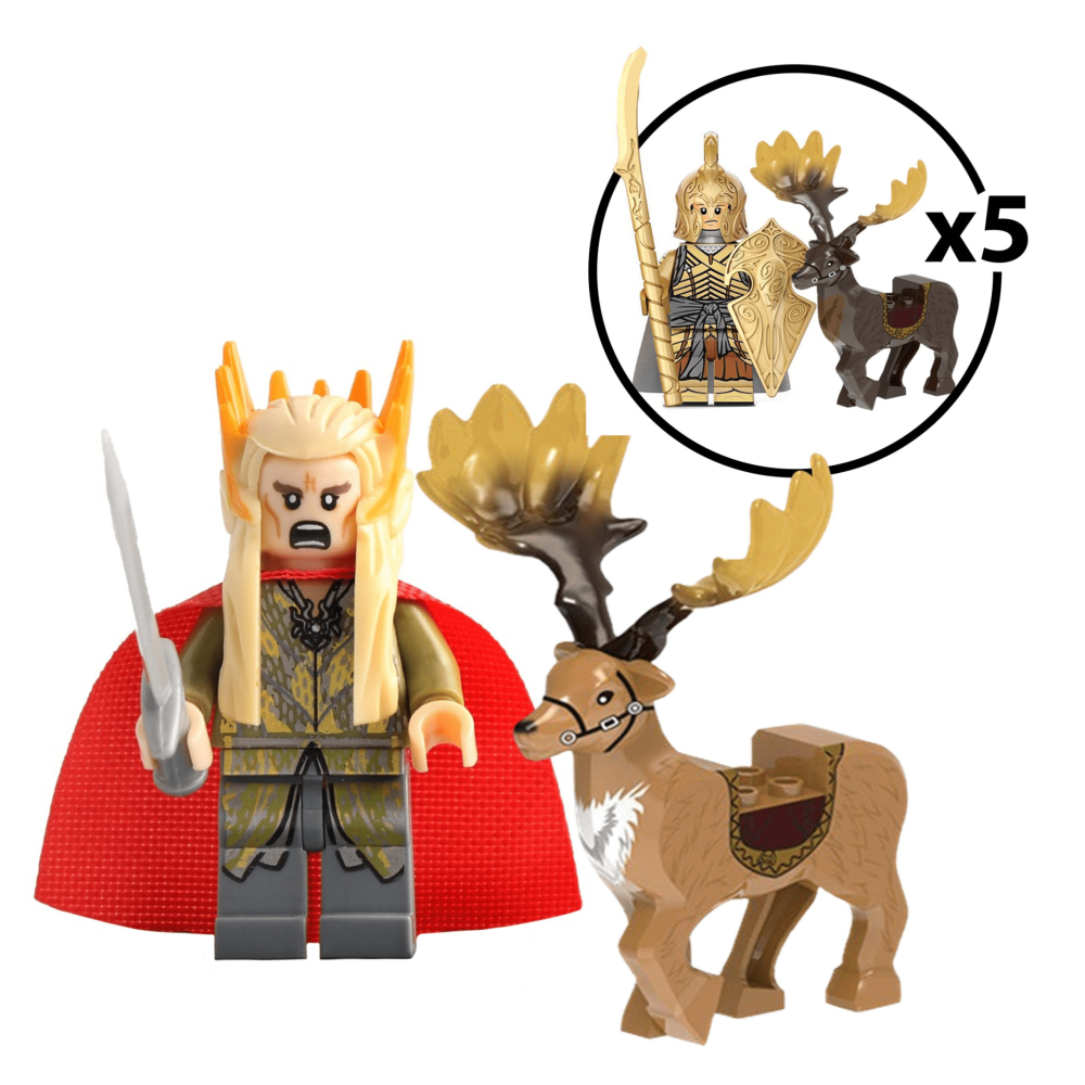 Lord the Rings High Elves on Elk Mount Block Figures Set 12pcs