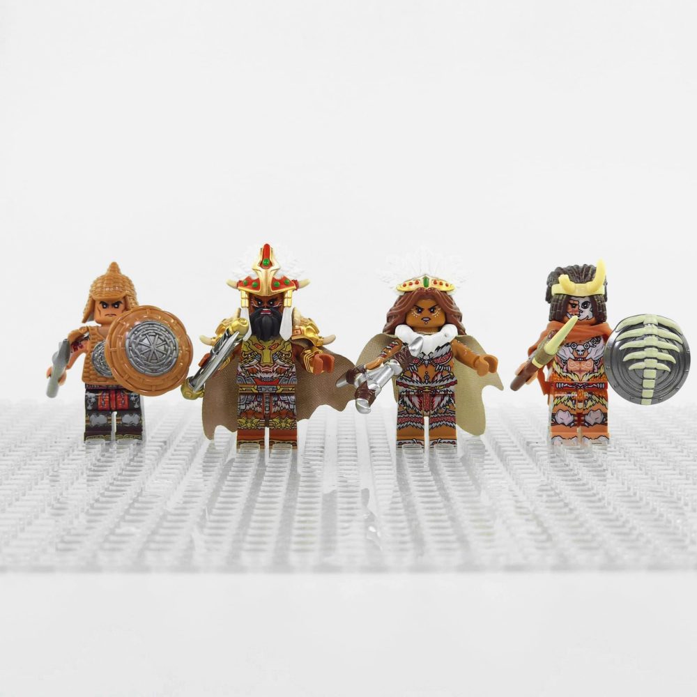 Three Kingdoms Nanman Tribe Soldiers Block Figures Set of 4pcs