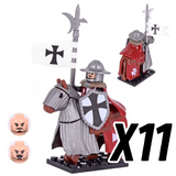 Tripoli Mounted Knights & Armored Warhorse Block Figures Set