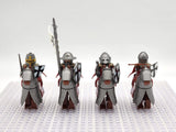 Tripoli Mounted Knights & Armored Warhorse Block Figures Set
