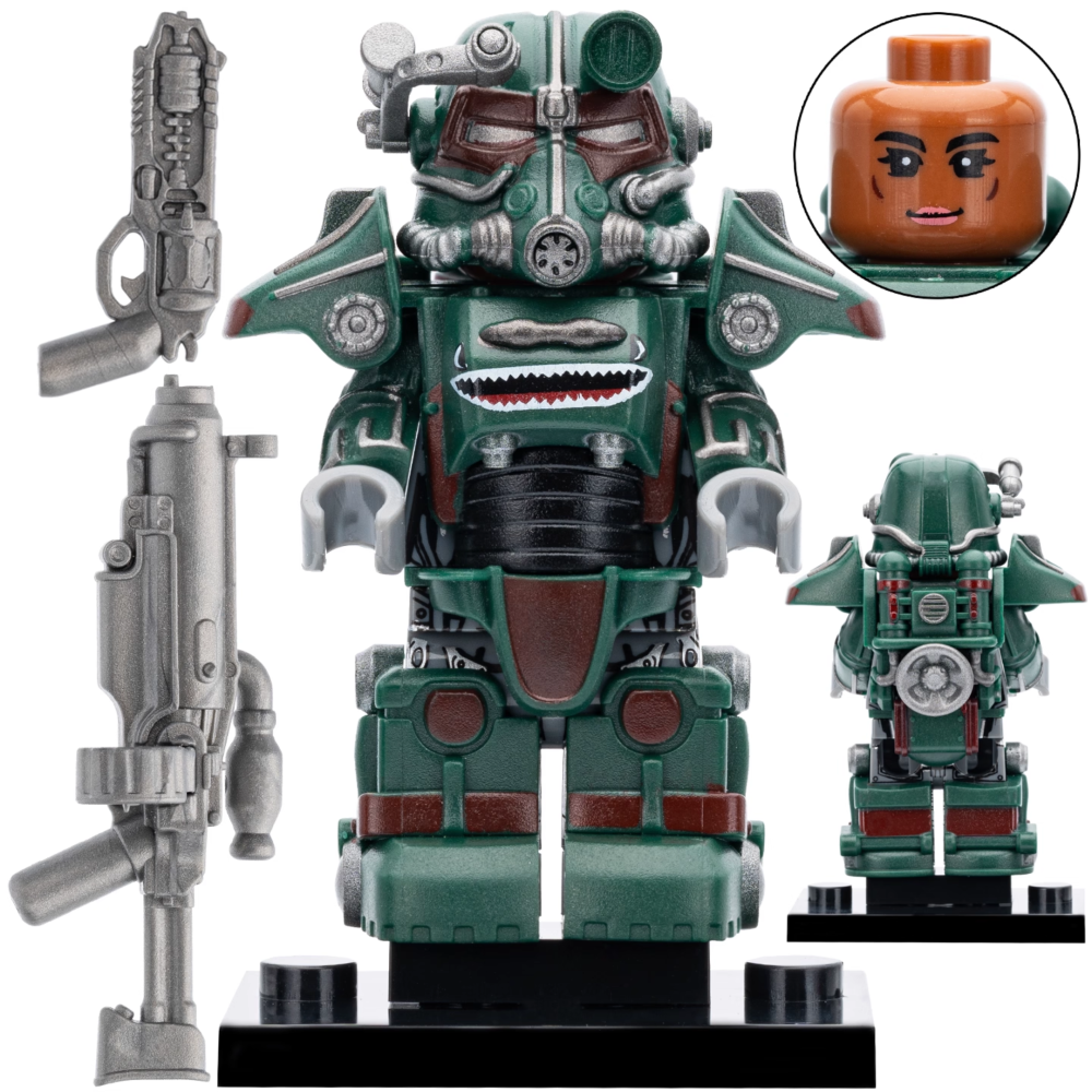 Fallout T-45 & NCR Salvaged Power Armor Block Figures Set of 8pcs