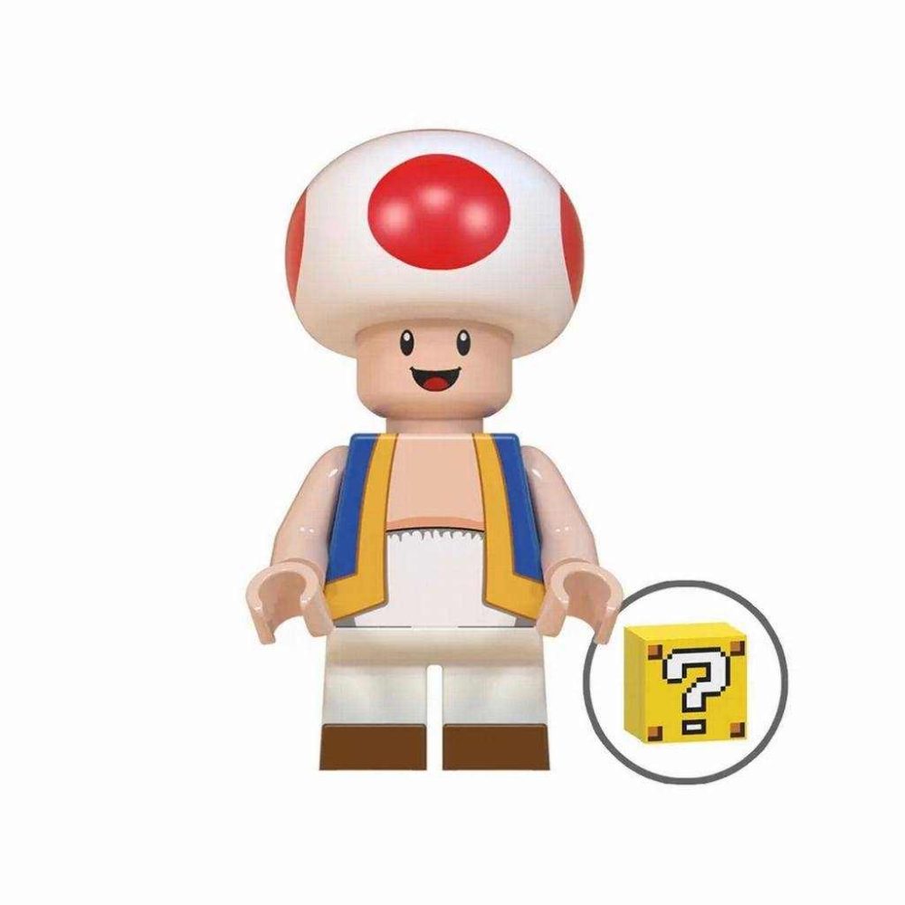 Super Mario Brothers Bowser Mario Luigi Toad Princess Yoshi Block Figures Set