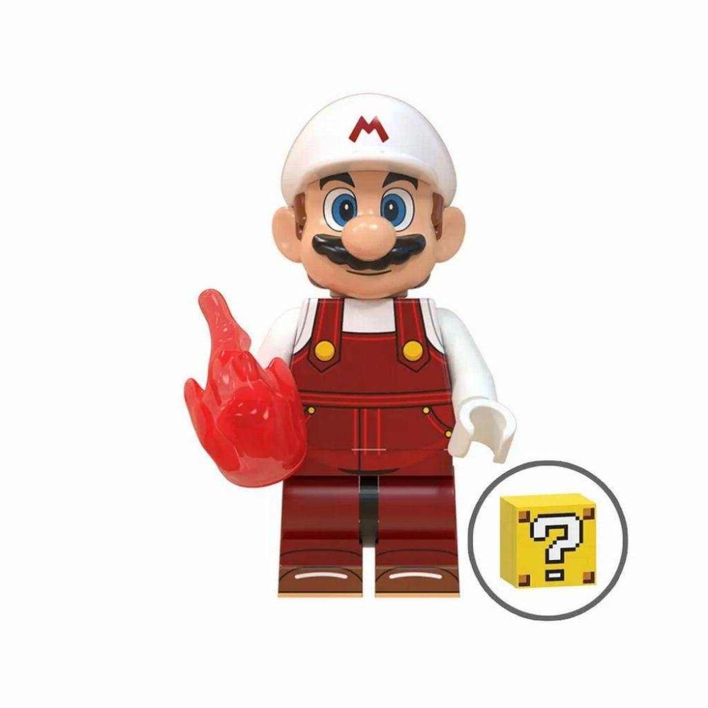 Super Mario Brothers Bowser Mario Luigi Toad Princess Yoshi Block Figures Set