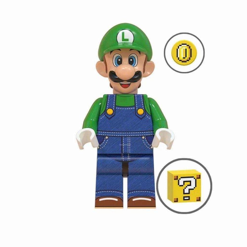 Super Mario Brothers Bowser Mario Luigi Toad Princess Yoshi Block Figures Set