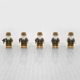 WW2 German Winter Snow Soldiers MP40 Block Figures Set of 5pcs