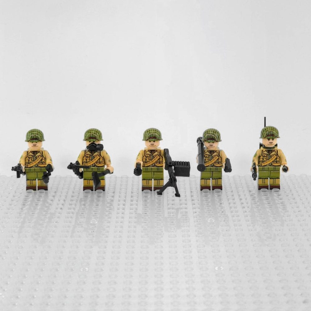 WW2 USA Military Soldiers Block Figures