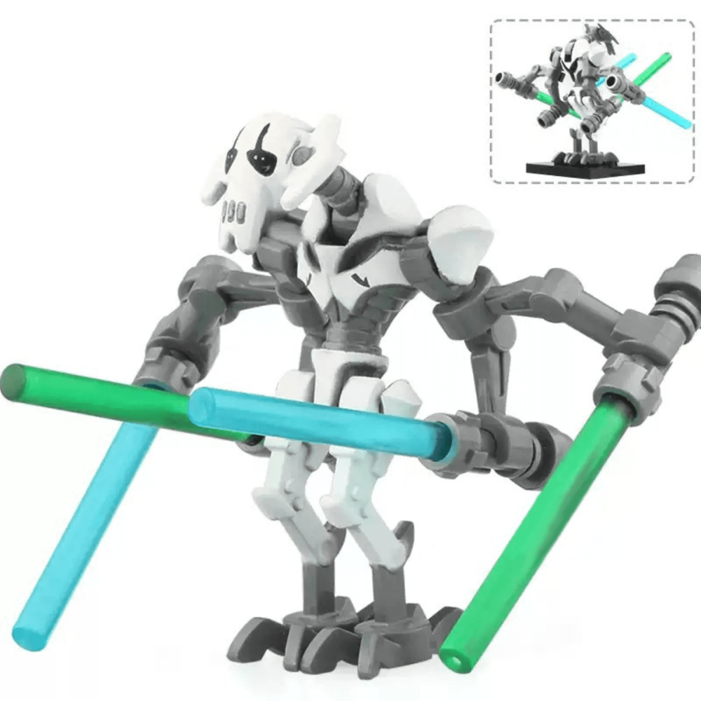 Space War Theme General Grievous Block Figures Including Lightsaber Weapons Accessories