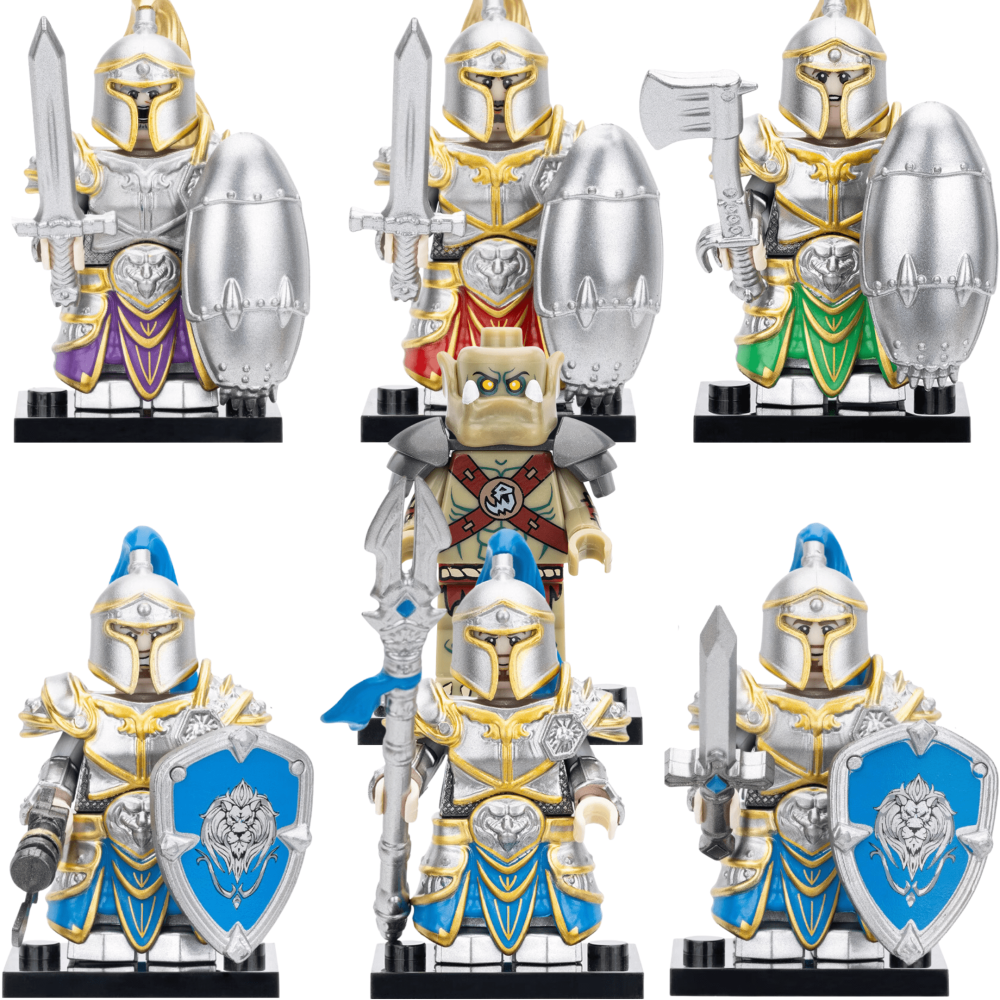 World Of Warcraft Stormwind Guard And Orc Block Figures Set