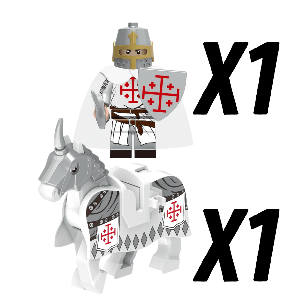 Crusades Holy Sepulchre Knights and Mounts Block Figures Set of 10pcs
