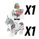 Crusades Holy Sepulchre Knights and Mounts Block Figures Set of 10pcs