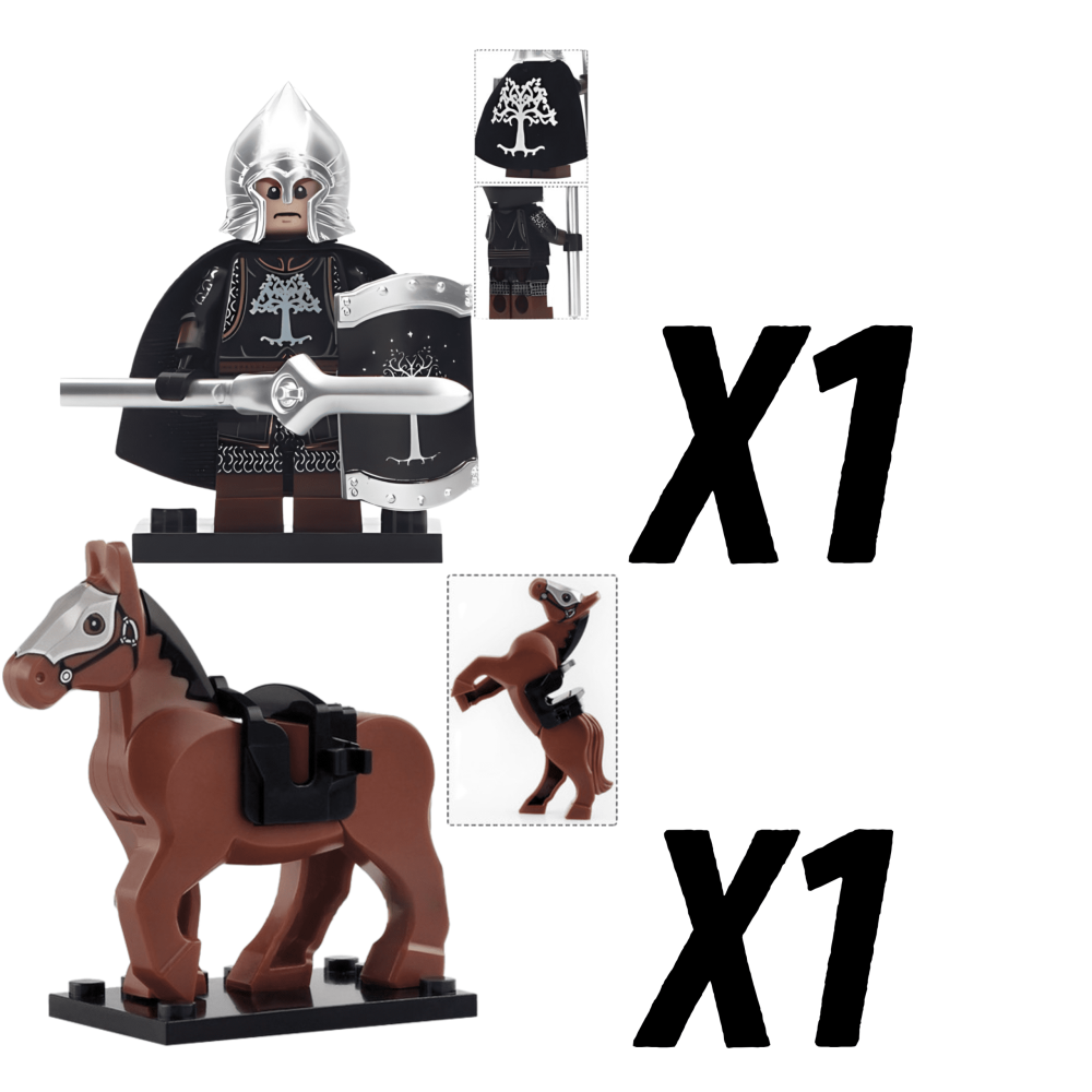 Lord the Rings Gondor Spears With Mounts Block Figures Set 10pcs