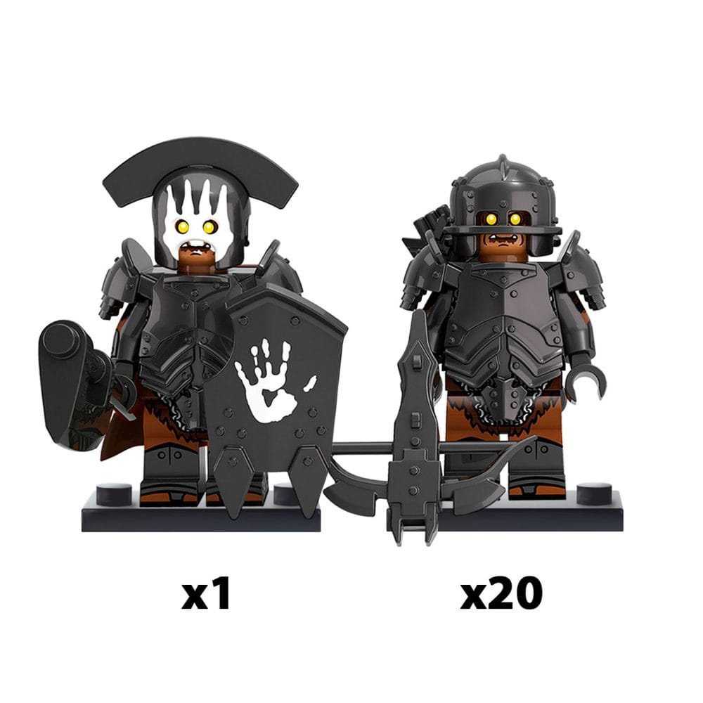 Lord the Rings Uruk-Hai Heavy Armour Block Figures Set 21pcs